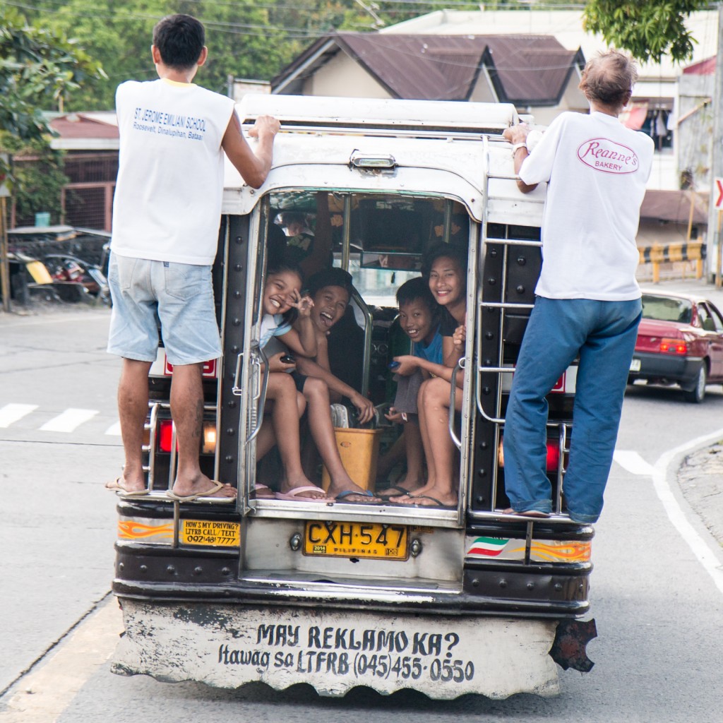 Kids having fun in Jeepney