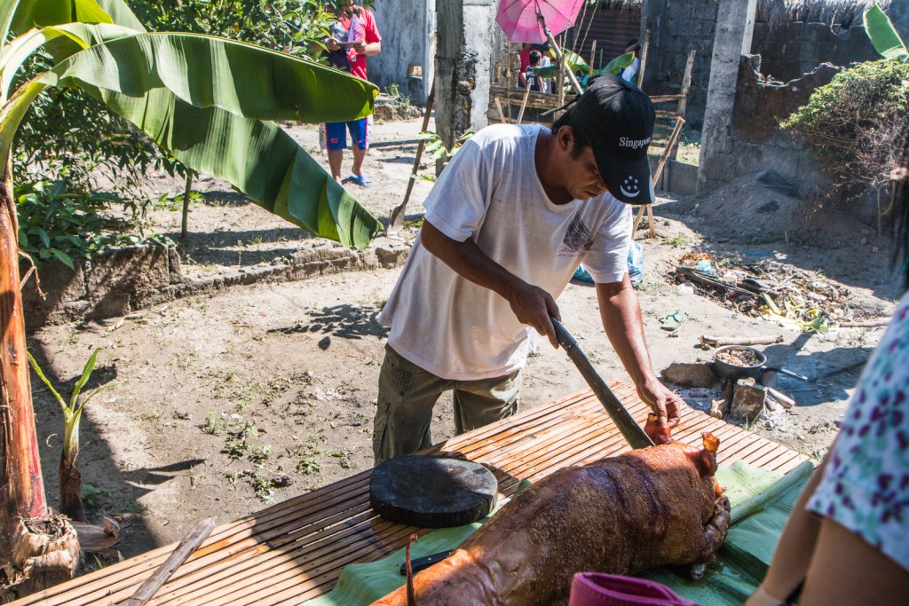 carving the pig