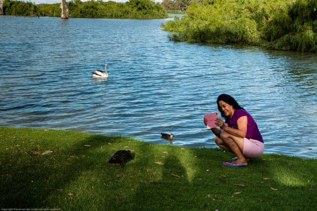 Patty doing Selfie with the birds