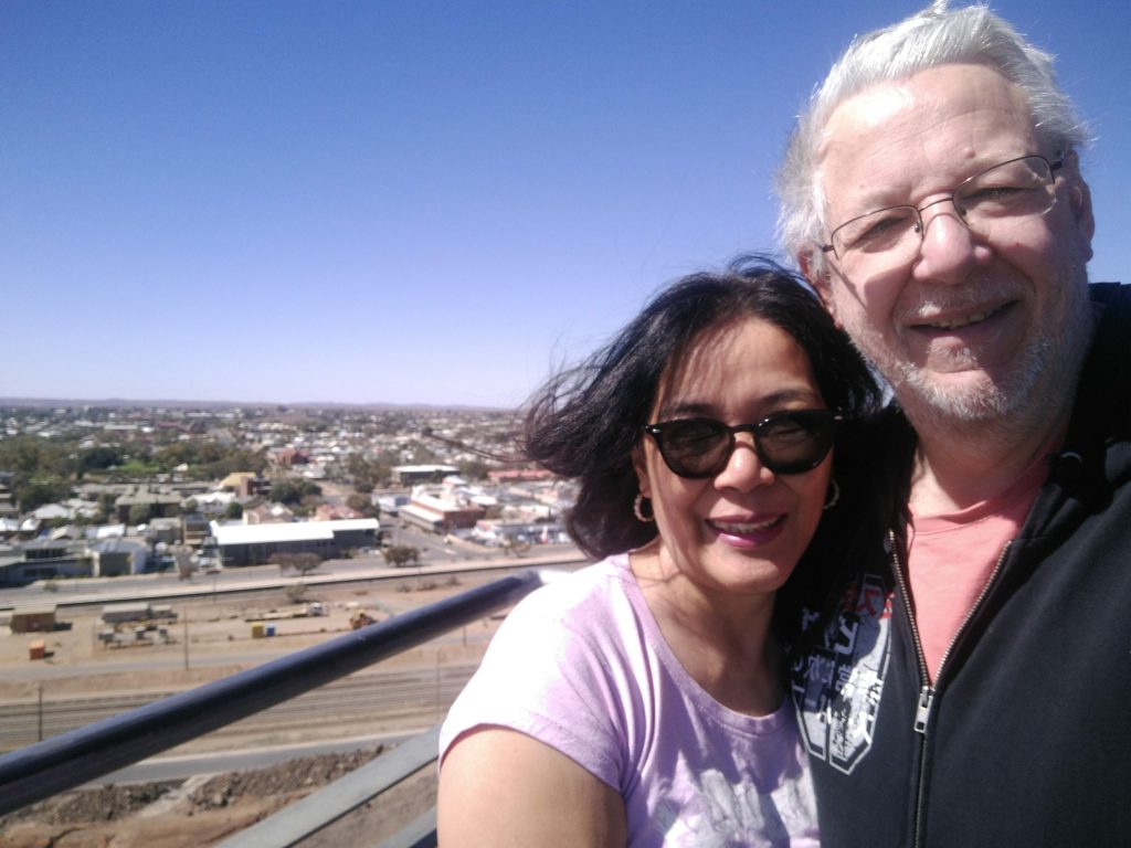 Patty and Trev overlooking Broken Hill